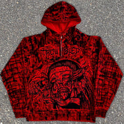 Personalized street style skull print long-sleeved men's