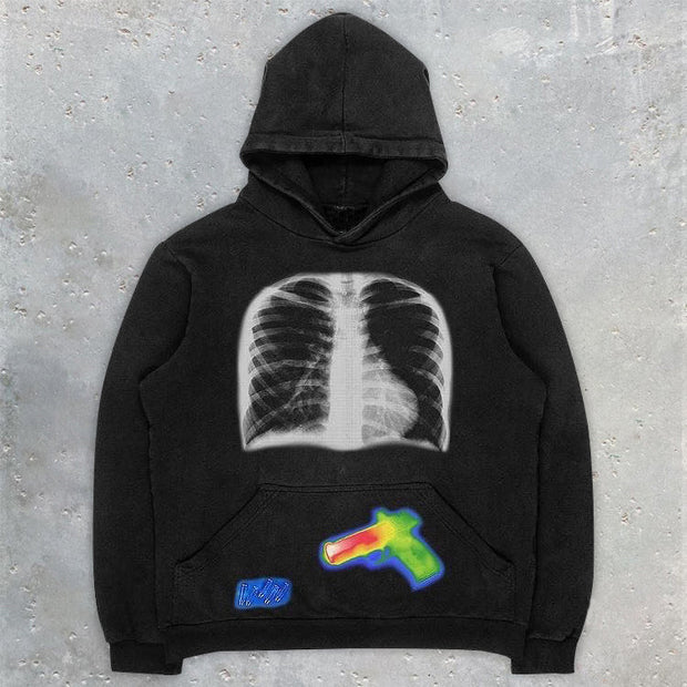 Casual fashion long-sleeved street style men's personality hoodie
