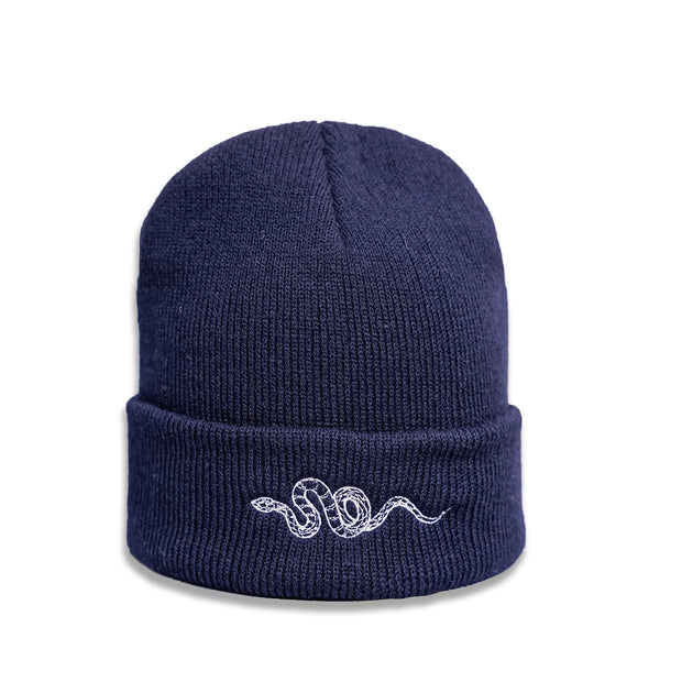 Personality all-match embroidery snake knit hat men