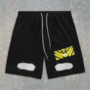 street-pattern mesh shorts