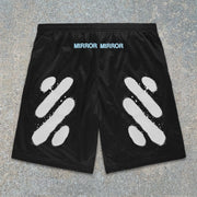 street-pattern mesh shorts