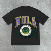 Trendy retro street style short-sleeved T-shirt