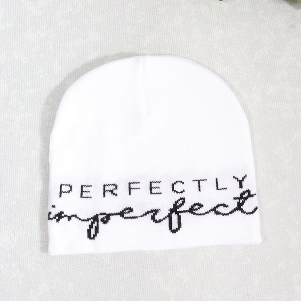 Multicolor woolen warm hat with English letters