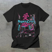 Trendy retro print casual street short-sleeved T-shirt