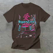 Trendy retro print casual street short-sleeved T-shirt