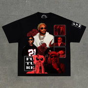 Personalized street style printed round neck short-sleeved T-shirt