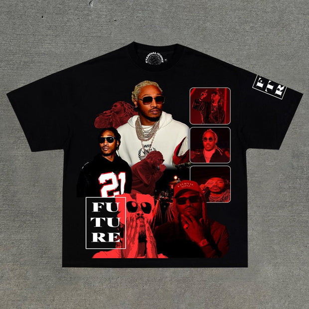 Personalized street style printed round neck short-sleeved T-shirt