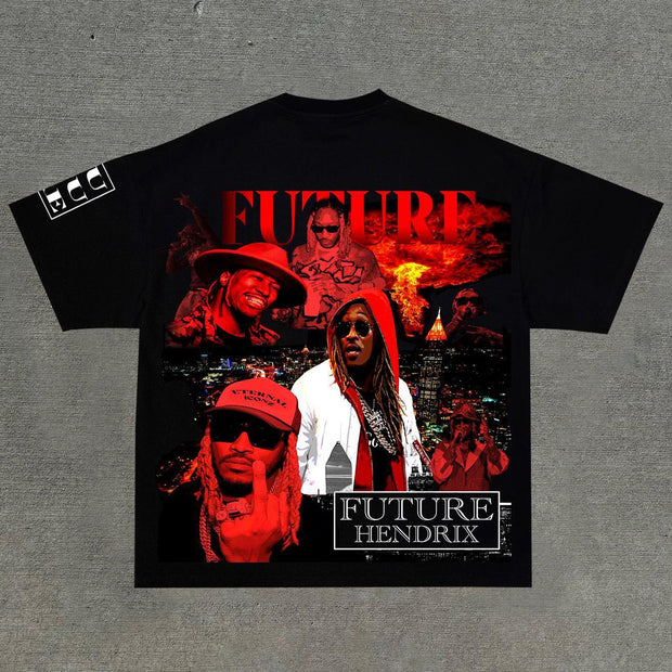 Personalized street style printed round neck short-sleeved T-shirt