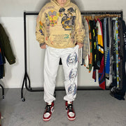 Street style personality men's printed hoodie