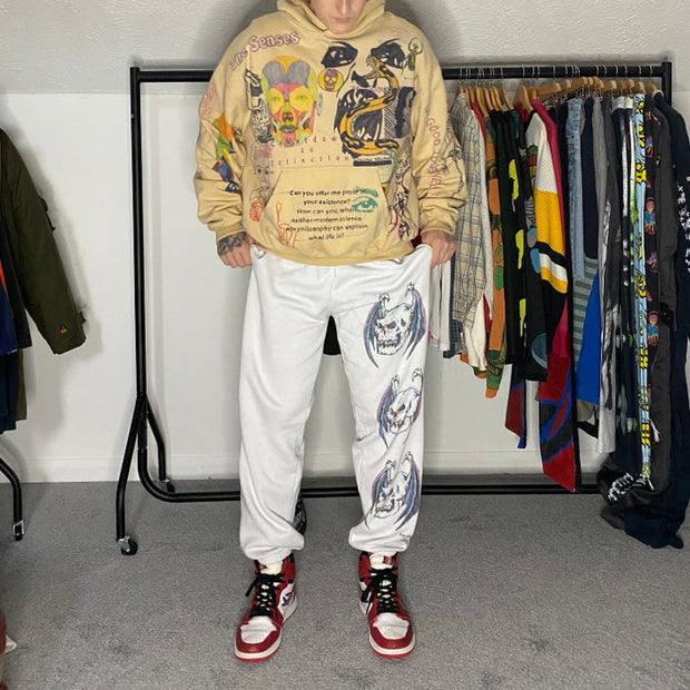Street style personality men's printed hoodie