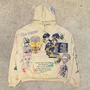 Street style personality men's printed hoodie