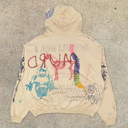 Street style personality men's printed hoodie