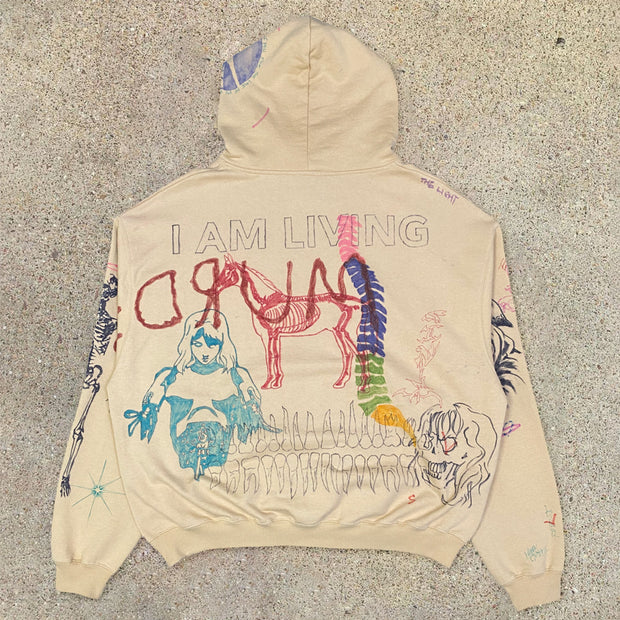 Street style personality men's printed hoodie