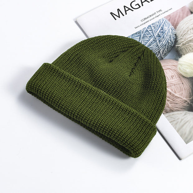 Melon leather hat men's warm short cold hat woolen hat