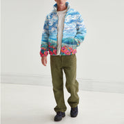 Retro style casual oil painting print plush long-sleeved jacket