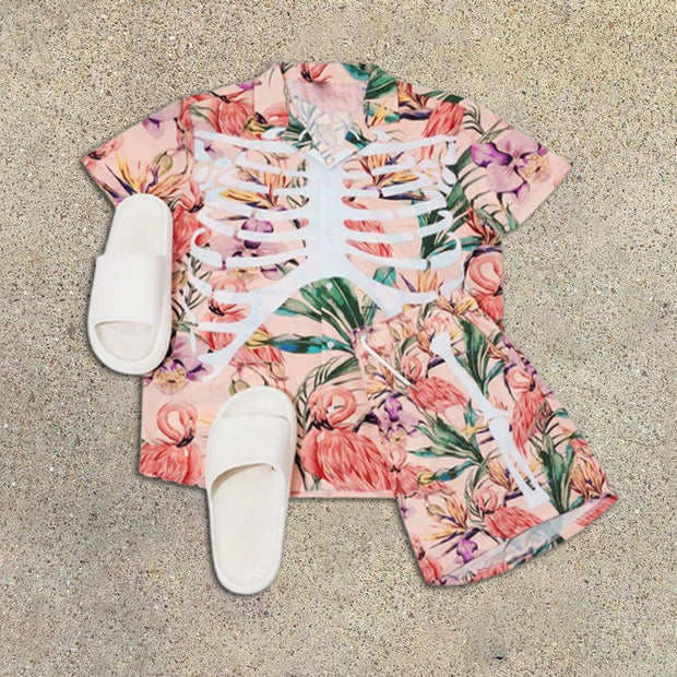 Floral Skull Resort Short Sleeve Shirt Set