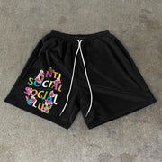 Trendy Print Fashion Hip Hop Mesh Shorts