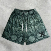 Statement Street X-Print Mesh Shorts