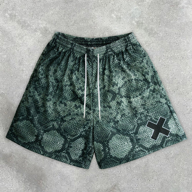 Statement Street X-Print Mesh Shorts