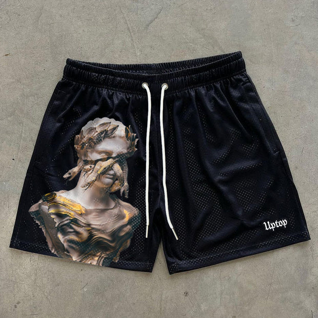 Vintage Medusa Sculpture Stretch Shorts