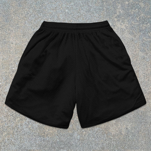 street-pattern mesh shorts