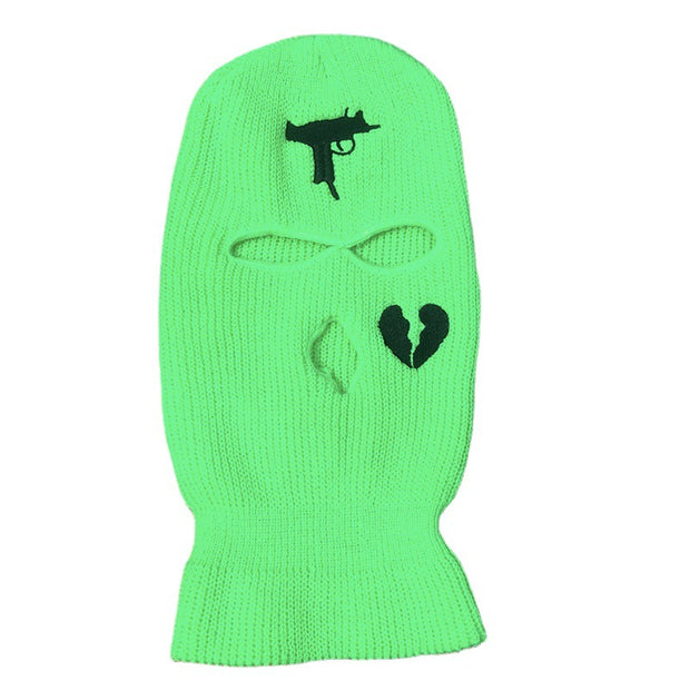 Broken heart street three-hole cap ski mask hat