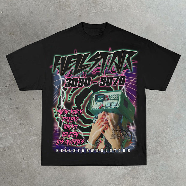 Video game kid printed cotton T-shirt