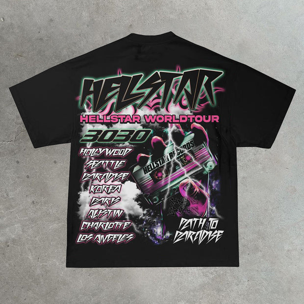 Video game kid printed cotton T-shirt