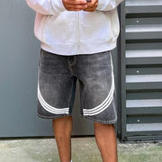Casual Street Vintage Striped Short Denim