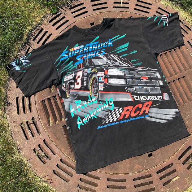 Racing No. 3 Print Short Sleeve T-Shirt