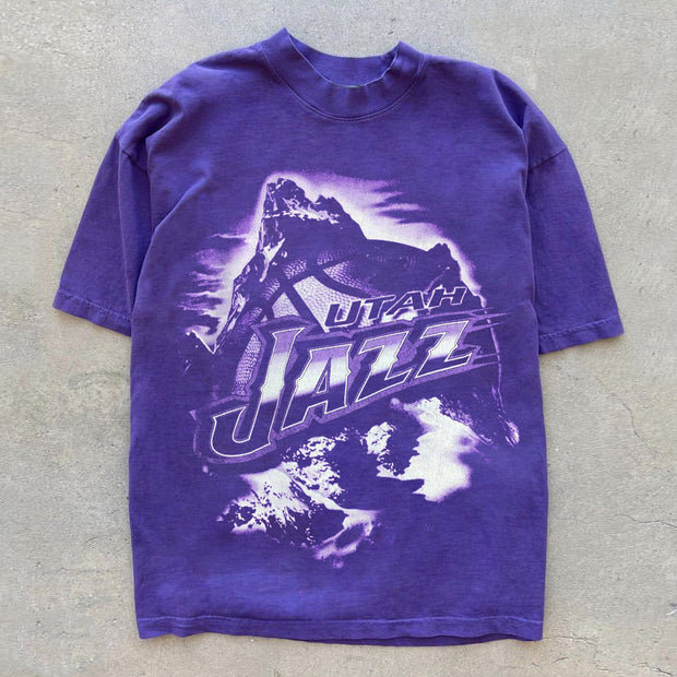 Fashion Personality Vintage Print Short Sleeve T-Shirt