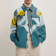 Fashion retro print lapel jacket jacket