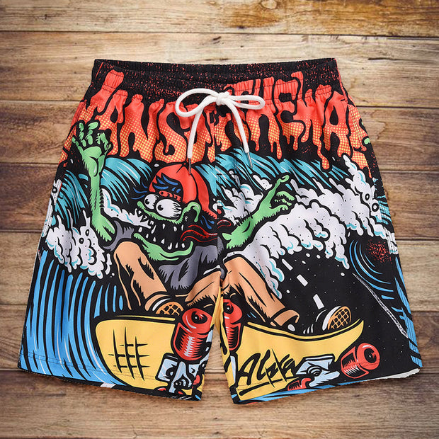 Fashion cartoon personality print shorts