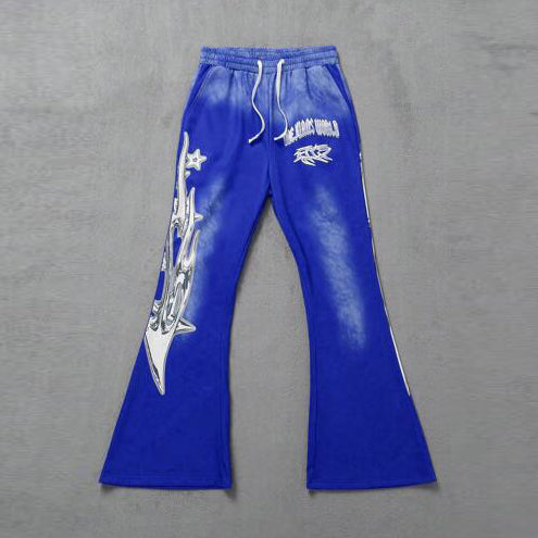 Casual Retro Gradient Print Trousers