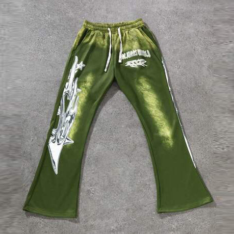 Casual Retro Gradient Print Trousers