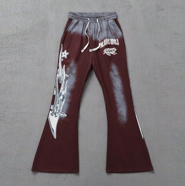 Casual Retro Gradient Print Trousers