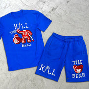Bear Print Short Sleeve Two Piece