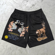 Art Pattern Vintage Street Mesh Shorts