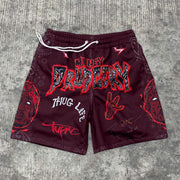 Fashion personality grimace mesh shorts