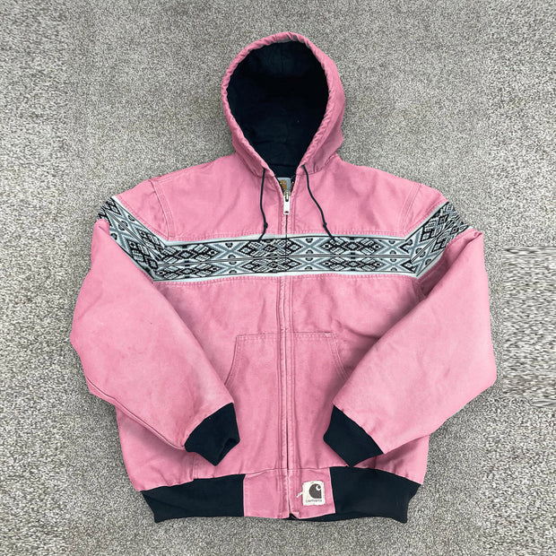 Diamond webbing patchwork solid color jacket