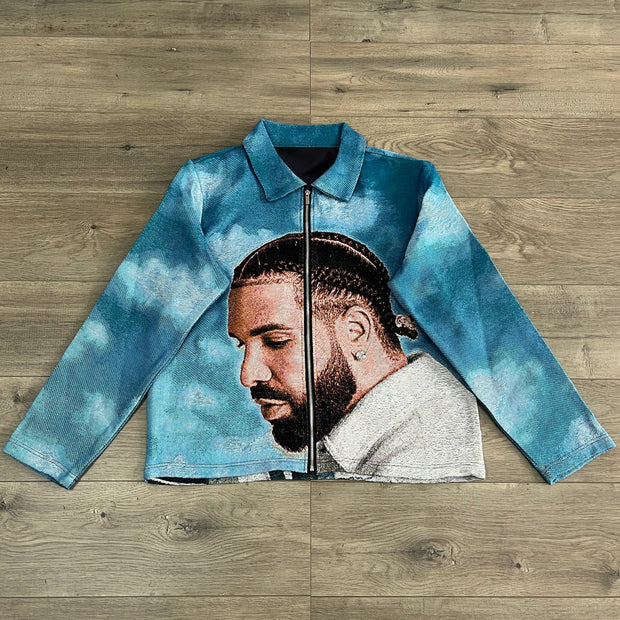 For All The Dogs Print Zipped Jacket