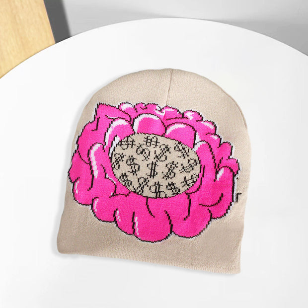 Trendy printed street warm pattern multi-color couple hat