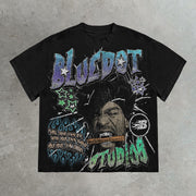 Bluedot casual street printed cotton T-shirt