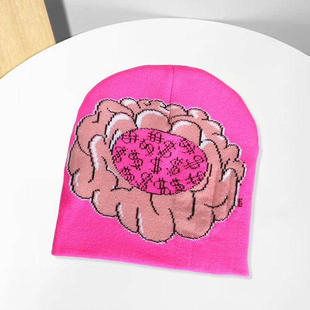 Trendy printed street warm pattern multi-color couple hat