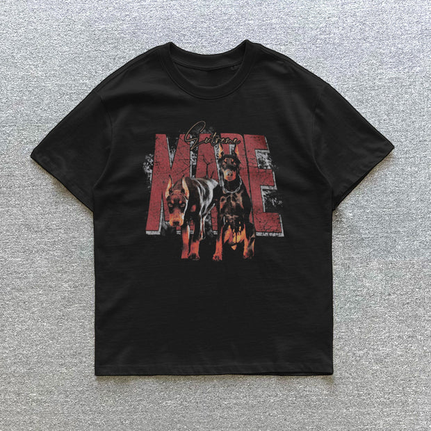 Dog Print Short Sleeve T-Shirt