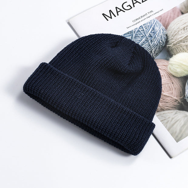Melon leather hat men's warm short cold hat woolen hat