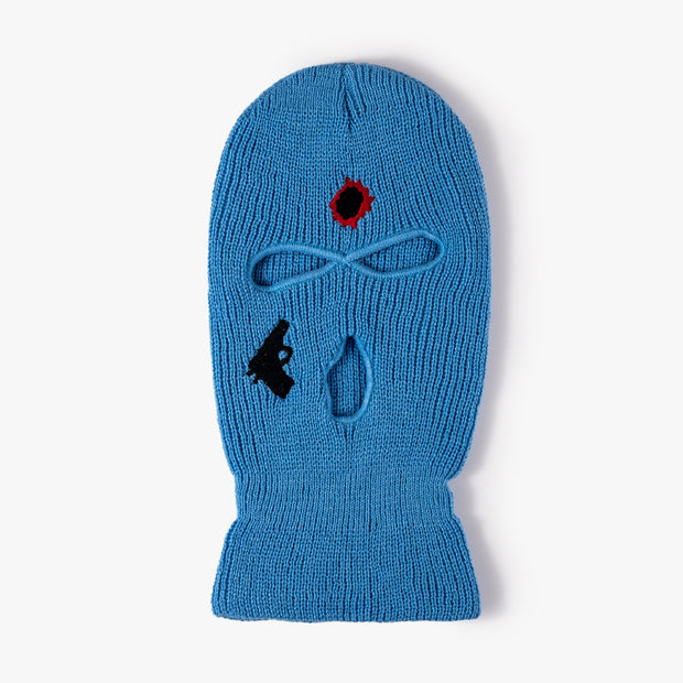 Street Couple Embroidered Three-Hole Beanie
