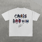 Chris Brown Print Short Sleeve T-Shirt