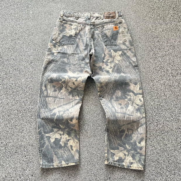 Street Retro Tree Camouflage Straight Pants