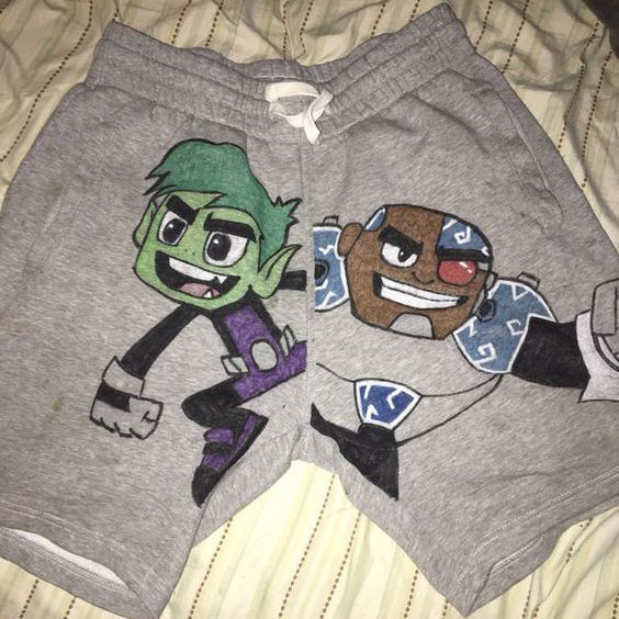 Cartoon fashion casual retro sports shorts